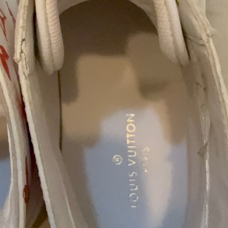 Louis Vuitton LV路易威登 Tattoo 白紅 logo 滿印 老花 高幫休閒板鞋 25cm 40號-18