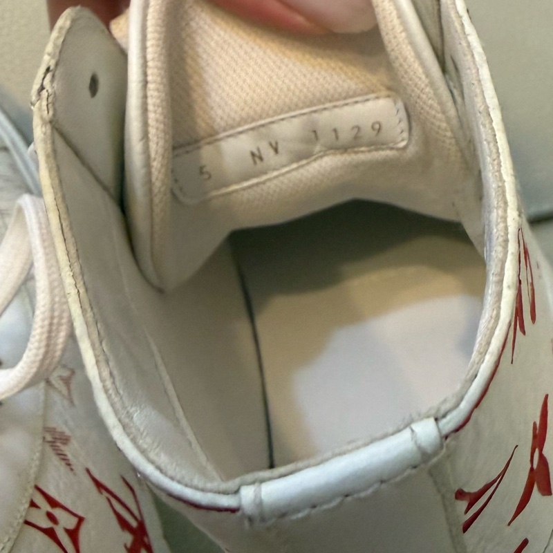 Louis Vuitton LV路易威登 Tattoo 白紅 logo 滿印 老花 高幫休閒板鞋 25cm 40號-20