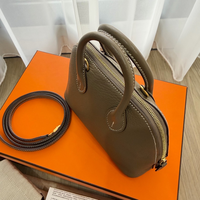 Hermès mini bolide 大象灰 金釦 W刻 山羊皮  99新 全配-1