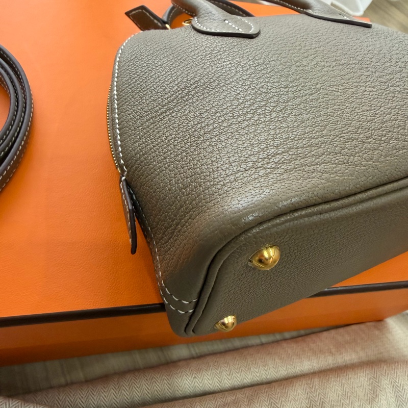 Hermès mini bolide 大象灰 金釦 W刻 山羊皮  99新 全配-9