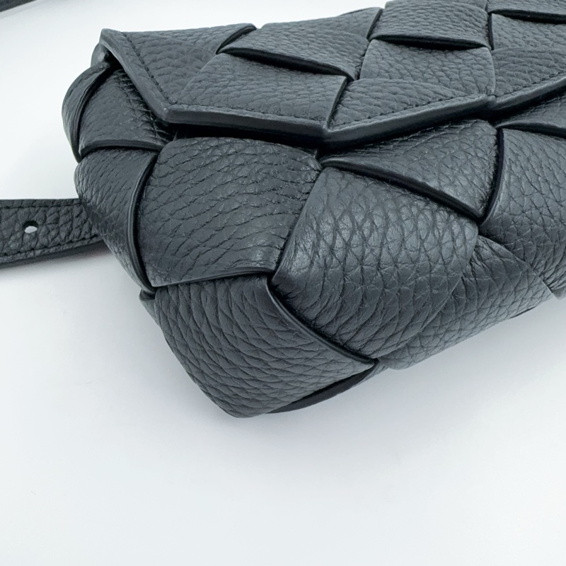 BV黑色牛皮編織Diago下蓋腰包（狀況超好）-8