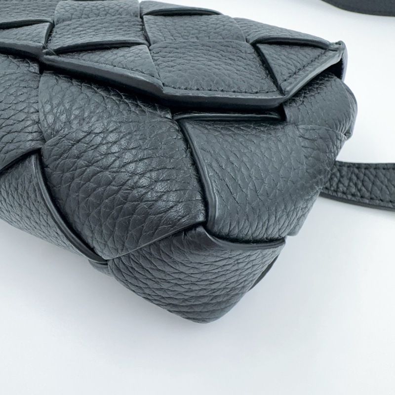 BV黑色牛皮編織Diago下蓋腰包（狀況超好）-9