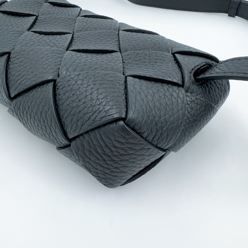 BV黑色牛皮編織Diago下蓋腰包（狀況超好）-11