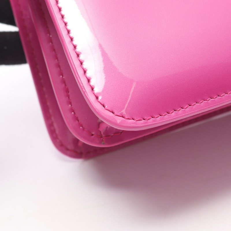 寶格麗 Serpenti Forever 鏈條肩背包，漆皮粉紅色，二手，女士，金色五金-4