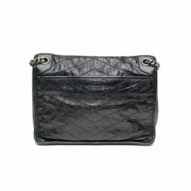 SAINT LAURENT Niki中號28黑色牛皮銀扣肩背包-2