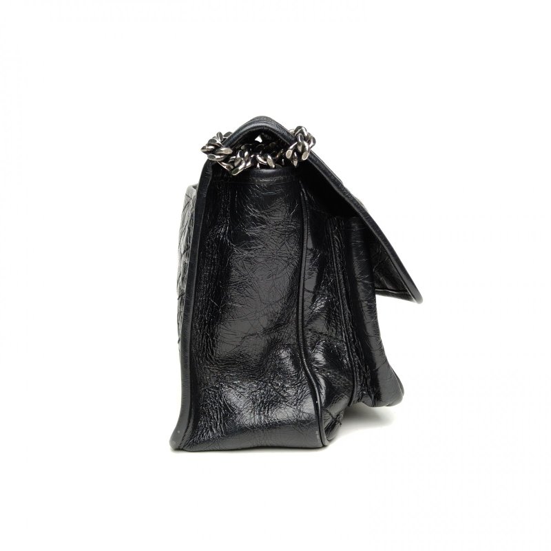 SAINT LAURENT Niki中號28黑色牛皮銀扣肩背包-3