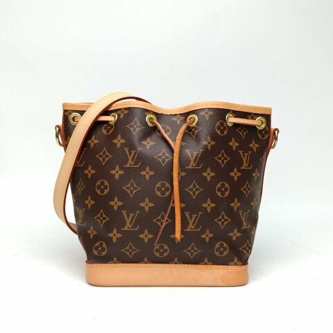 LOUIS VUITTON NOÉ水桶包BB22老花PVC金扣晶片肩背包