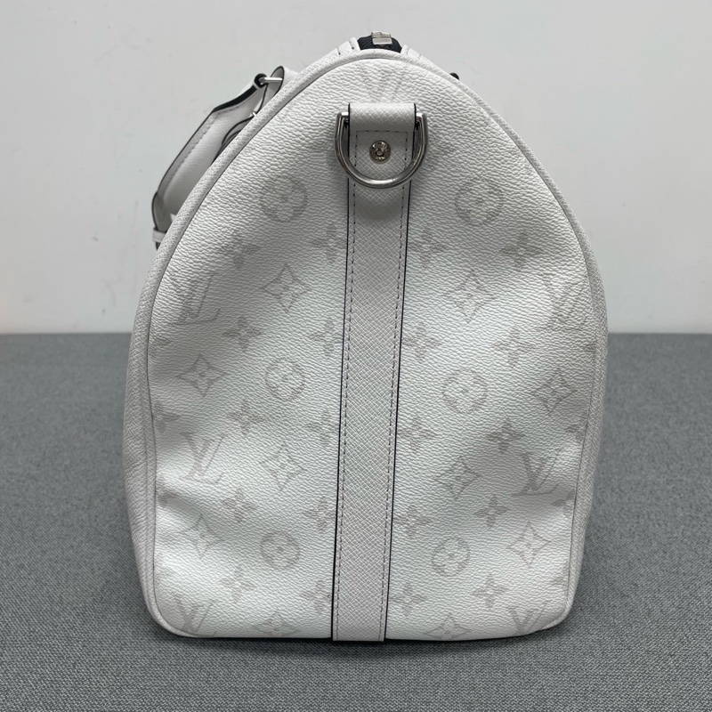 Louis Vuitton • Keepall 50 白色全皮拼老花 芯片款✨-8