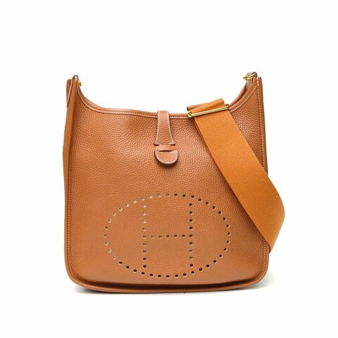 HERMES Evelyne小號29金棕色TC皮Z刻金扣肩背包