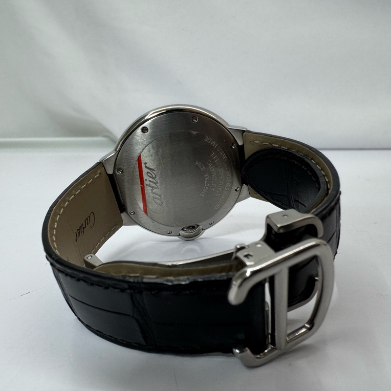 CARTIER 藍氣球系列 自動上鍊機械腕錶（精鋼錶殼／鱷魚皮錶帶）W69017Z4-2