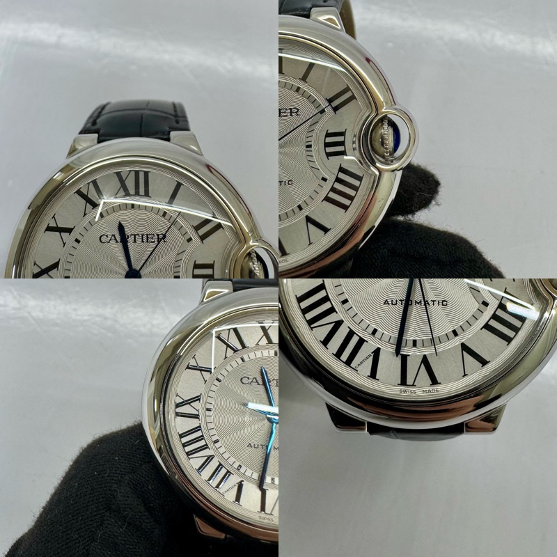 CARTIER 藍氣球系列 自動上鍊機械腕錶（精鋼錶殼／鱷魚皮錶帶）W69017Z4-4