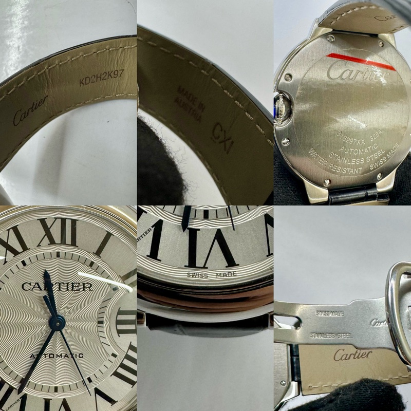 CARTIER 藍氣球系列 自動上鍊機械腕錶（精鋼錶殼／鱷魚皮錶帶）W69017Z4-6