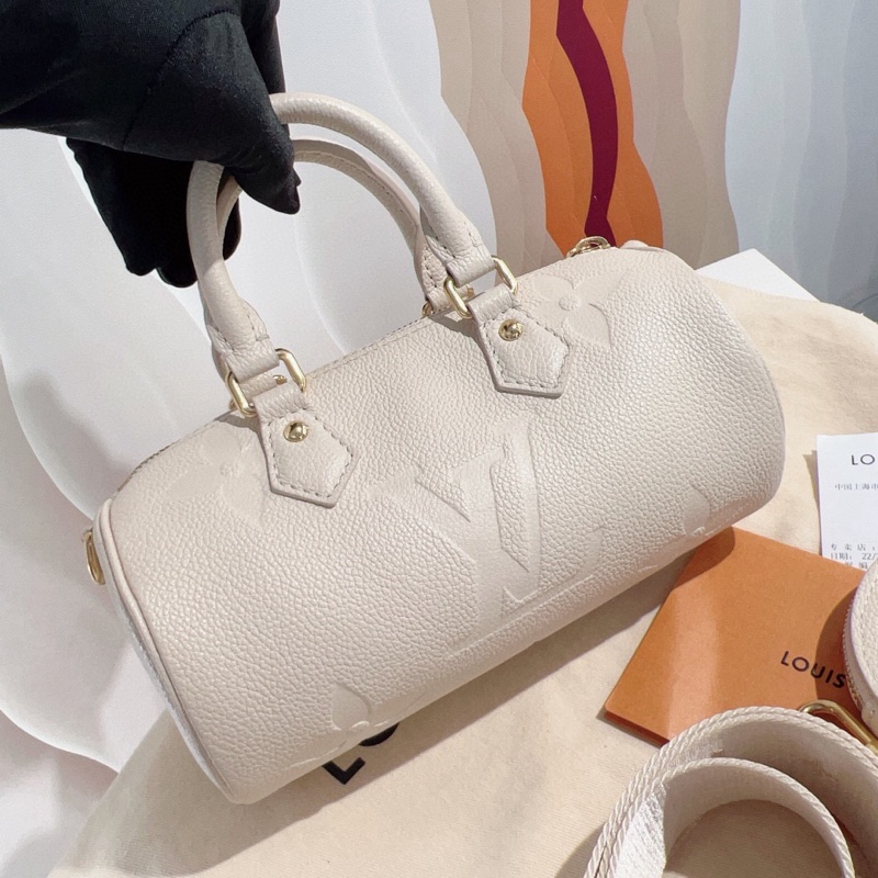 Louis Vuitton • Papillon 經典全皮壓紋老花 奶昔白巴比龍 有購證✔️-1