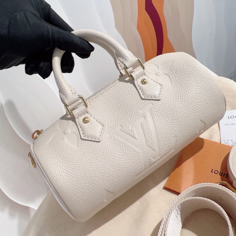 Louis Vuitton • Papillon 經典全皮壓紋老花 奶昔白巴比龍 有購證✔️-2