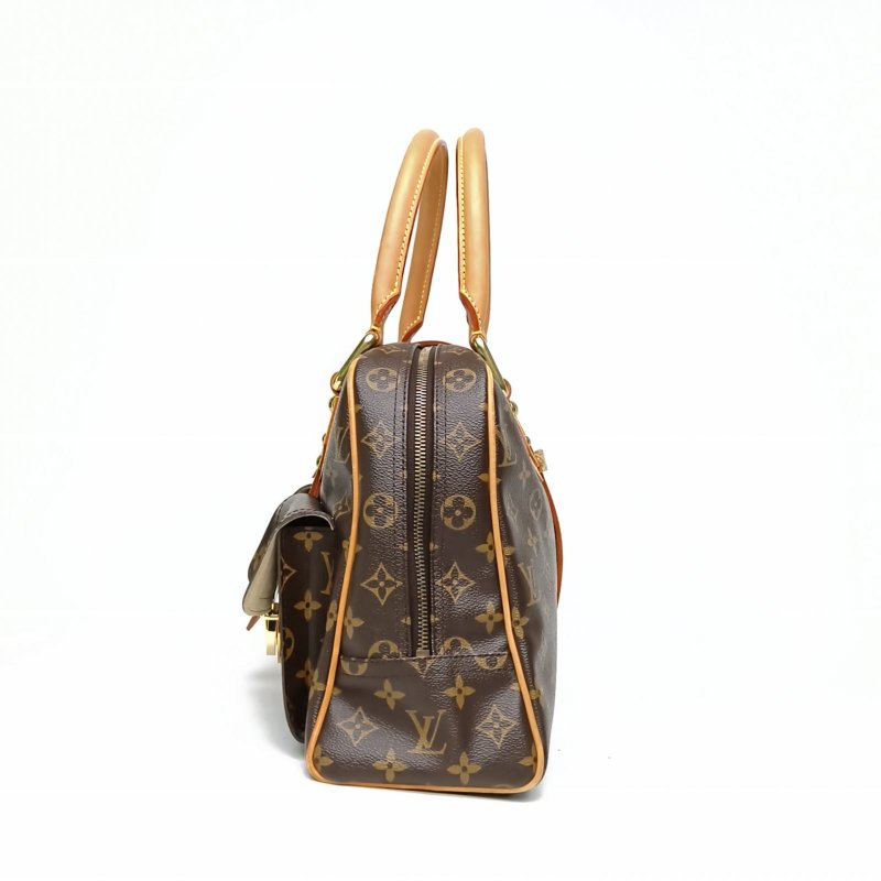 LOUIS VUITTON 中古曼哈頓手提包大號老花PVC2006肩背包-1