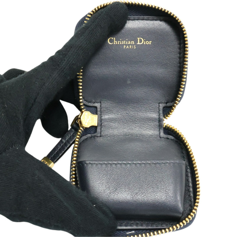 藍色 緹花帆布 Montaigne 耳機包 掛飾【Dior 迪奧】-2