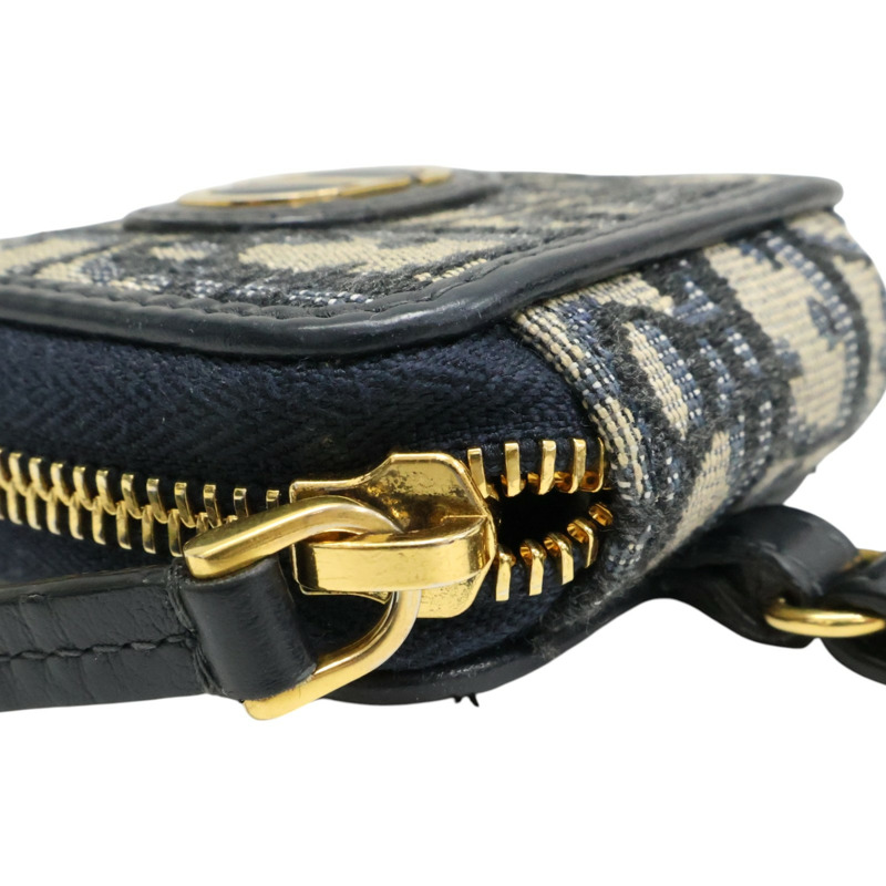 藍色 緹花帆布 Montaigne 耳機包 掛飾【Dior 迪奧】-10