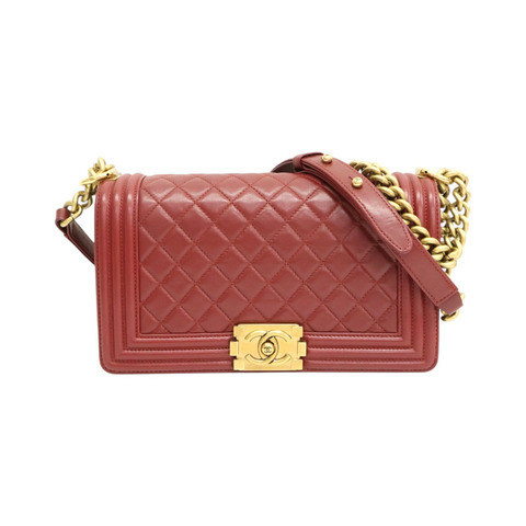 紅色羊皮 Boy 25 肩背包 A67086【CHANEL 香奈兒】 A67086