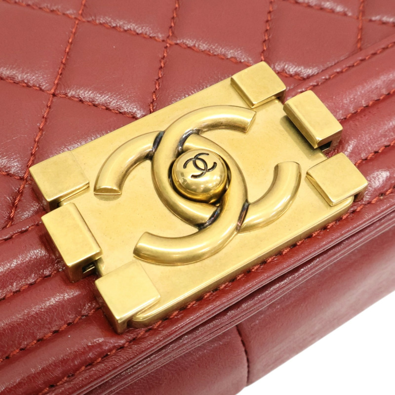 紅色羊皮 Boy 25 肩背包 A67086【CHANEL 香奈兒】 A67086-7