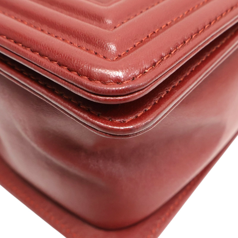 紅色羊皮 Boy 25 肩背包 A67086【CHANEL 香奈兒】 A67086-11