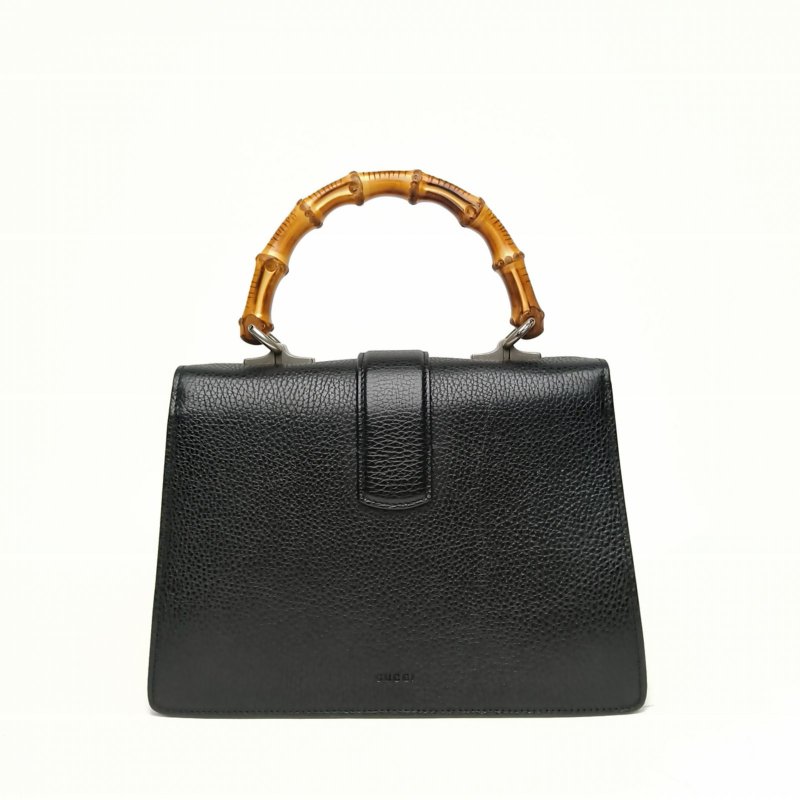 GUCCI Dionysus酒神竹節手柄中號27黑色牛皮鑽扣肩背包-2