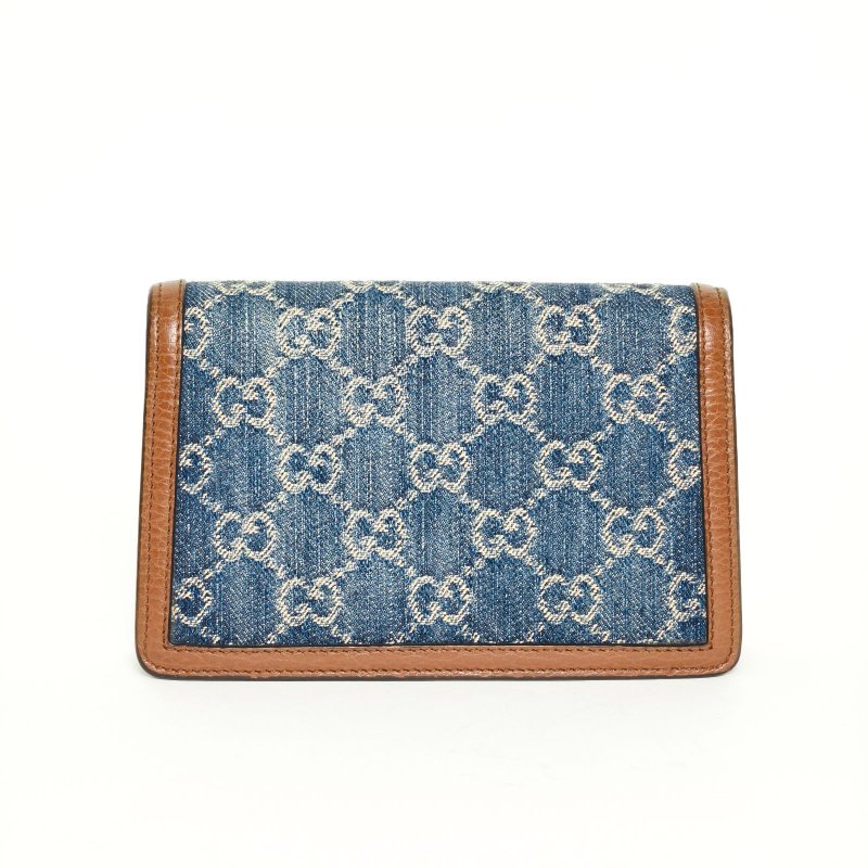 GUCCI Dionysus酒神超Mini16.5牛仔藍銀扣肩背包-2