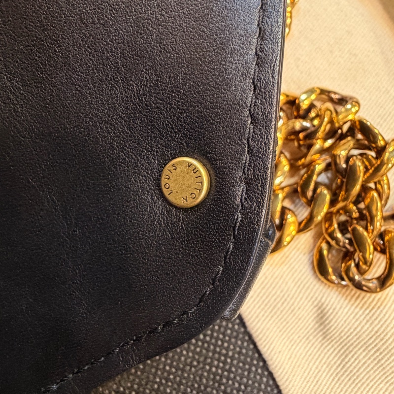 LV New Wave Chain Bag黑牛皮彩色把手斜背包-36