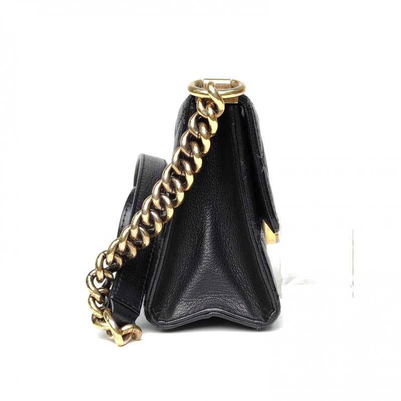 CHANEL 黑色牛皮17開金扣trendy2.55口蓋包肩背包-1