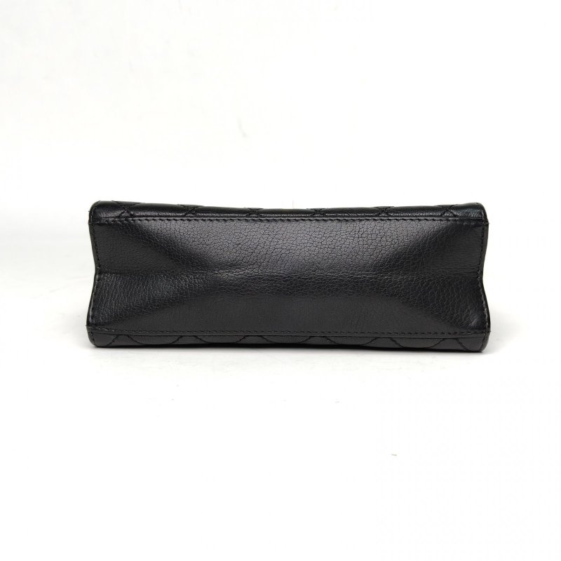 CHANEL 黑色牛皮17開金扣trendy2.55口蓋包肩背包-4