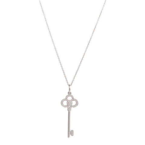 TIFFANY＆CO 18K白金Tiffany Keys鑽石項鍊