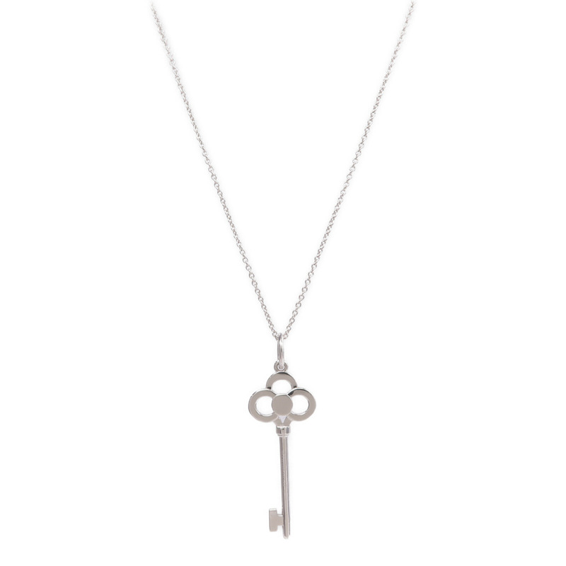 TIFFANY＆CO 18K白金Tiffany Keys鑽石項鍊-1