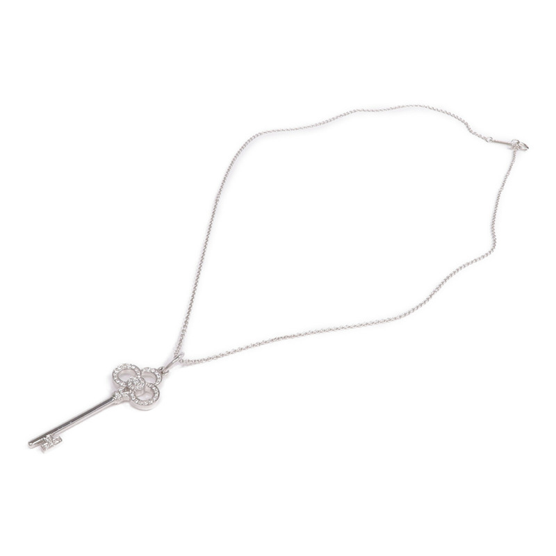 TIFFANY＆CO 18K白金Tiffany Keys鑽石項鍊-3