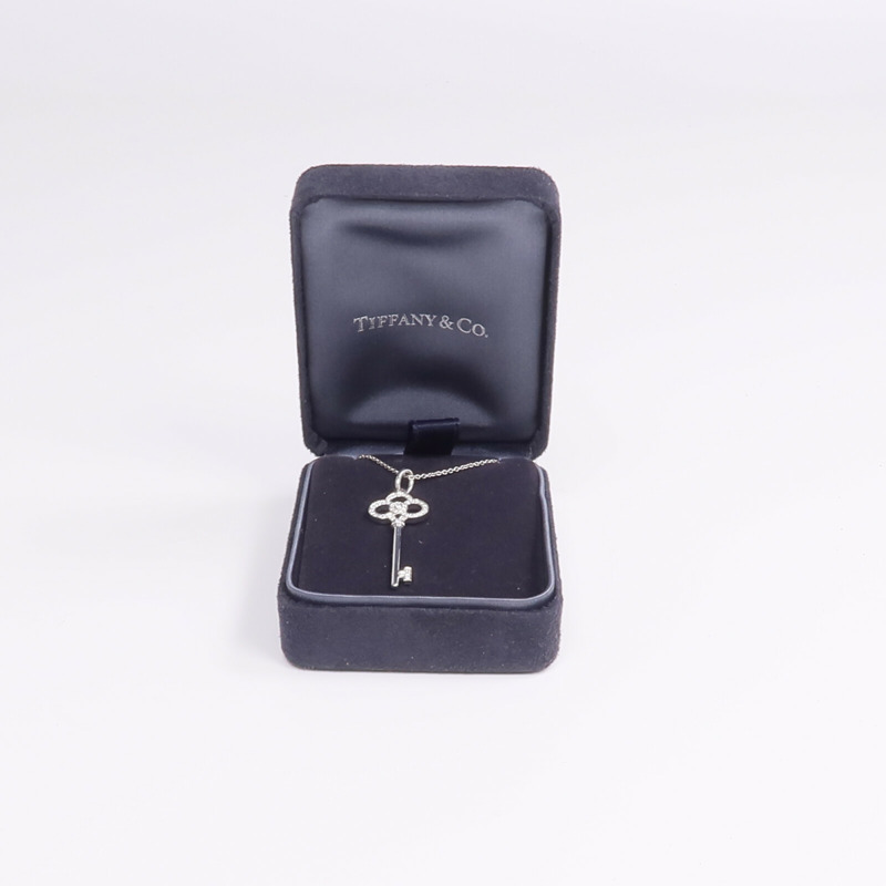 TIFFANY＆CO 18K白金Tiffany Keys鑽石項鍊-8