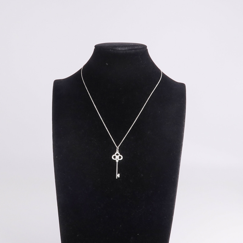 TIFFANY＆CO 18K白金Tiffany Keys鑽石項鍊-9