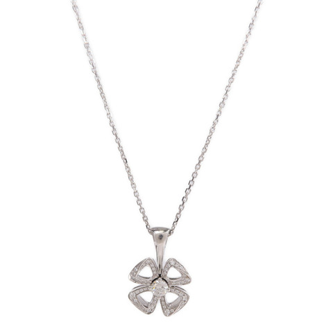 BVLGARI 18K白金Fiorever Diamond Necklace鑽石項鍊