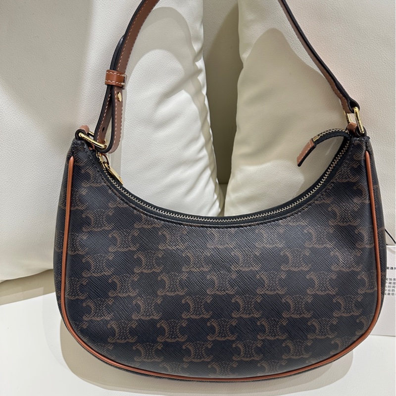 賽琳/Celine經典老花 凱旋門腋下豌豆包 20年 23*14*7cm-0