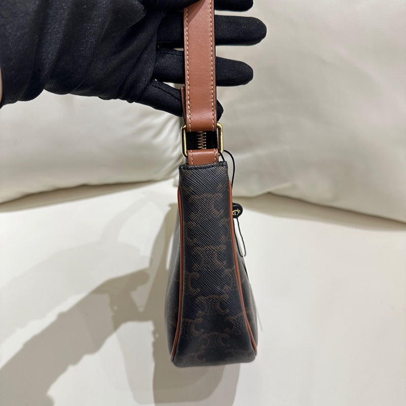 賽琳/Celine經典老花 凱旋門腋下豌豆包 20年 23*14*7cm-3