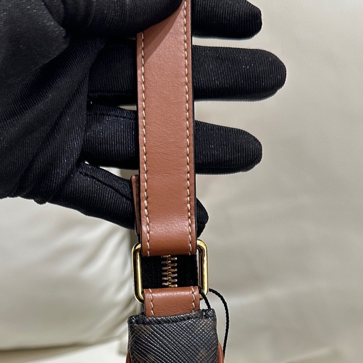 賽琳/Celine經典老花 凱旋門腋下豌豆包 20年 23*14*7cm-5