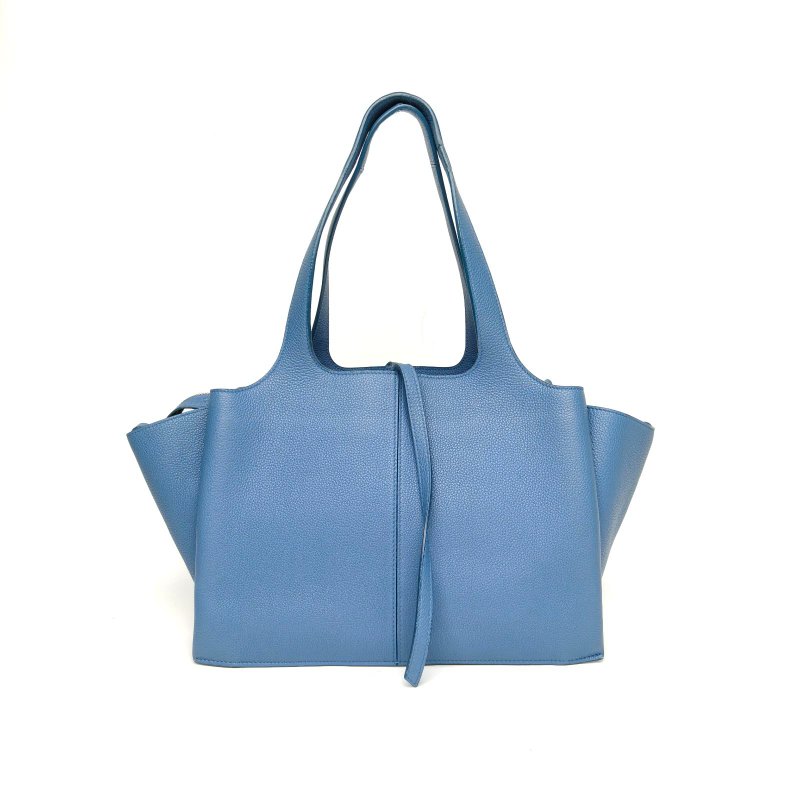 CELINE 藍色牛皮Trifold蝙蝠手提包肩背包-2