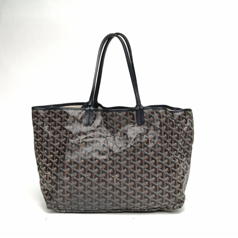 GOYARD SaintLouis購物袋子母包34中號黑色PVC銀扣