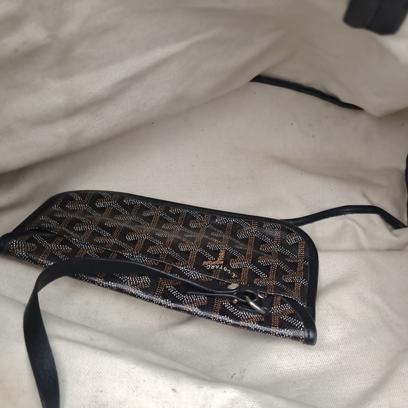 GOYARD SaintLouis購物袋子母包34中號黑色PVC銀扣-4