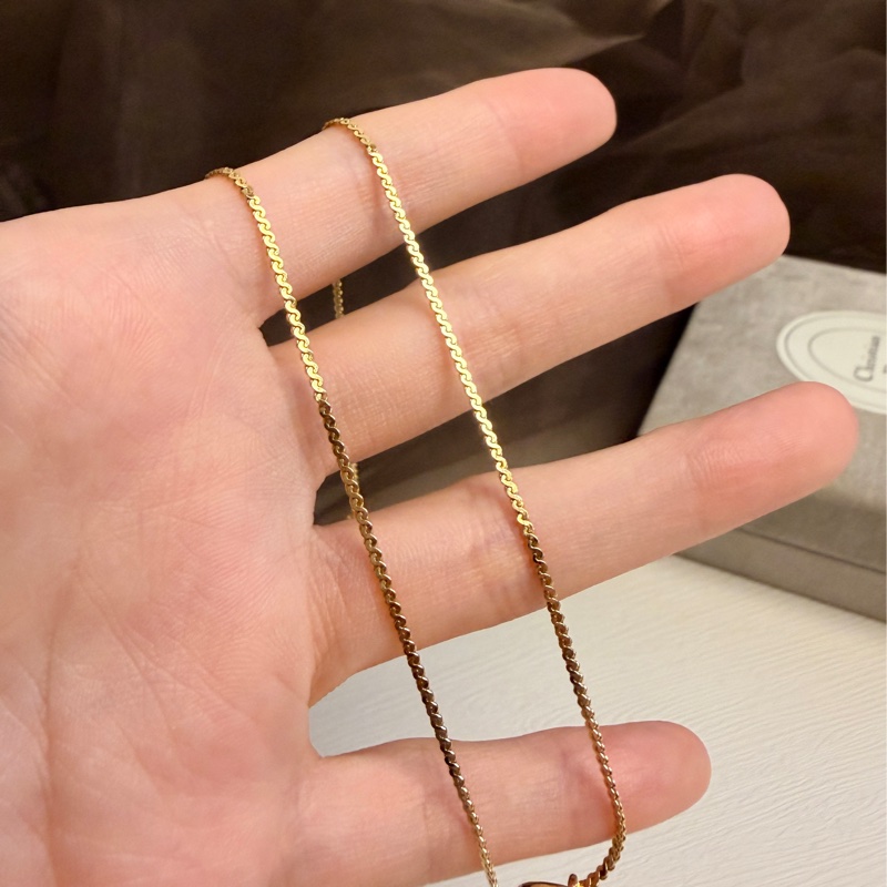 Christian Dior 迪奧CD logo 水鑽鍍金項鏈 頸鏈 禮物-16