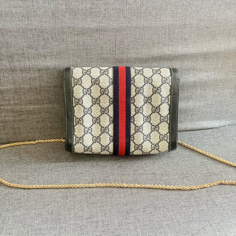 GUCCI 經典藍花手拿包 斜挎包-6