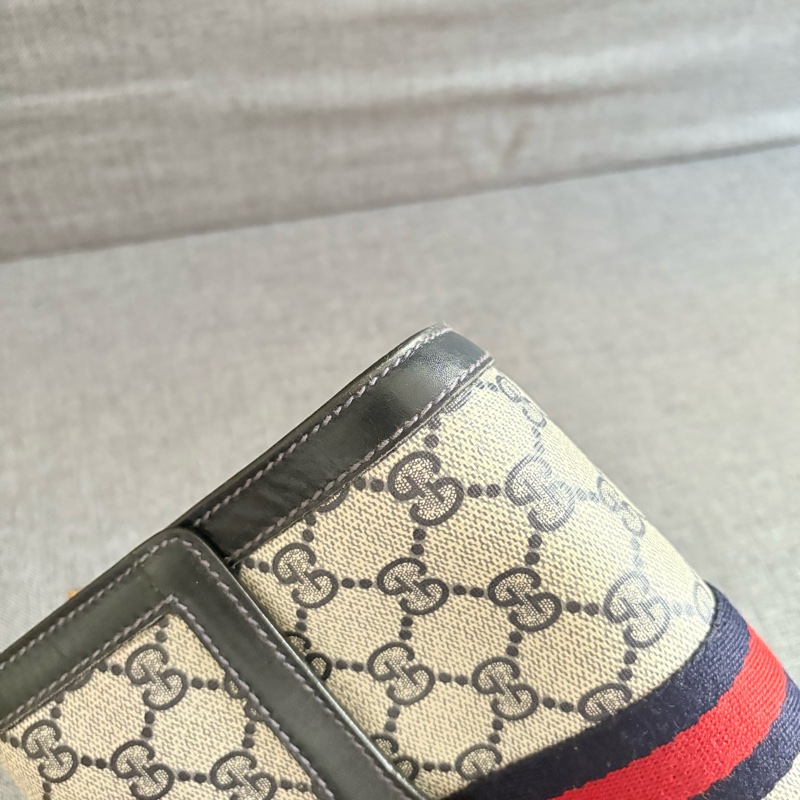 GUCCI 經典藍花手拿包 斜挎包-13
