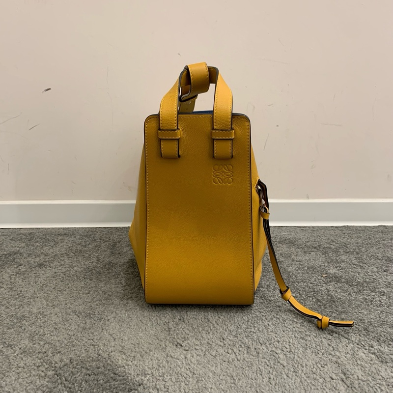 99新 LOEWE 羅意威 黃色吊床包 中號 手提單肩斜挎包 編碼18 底長28-2