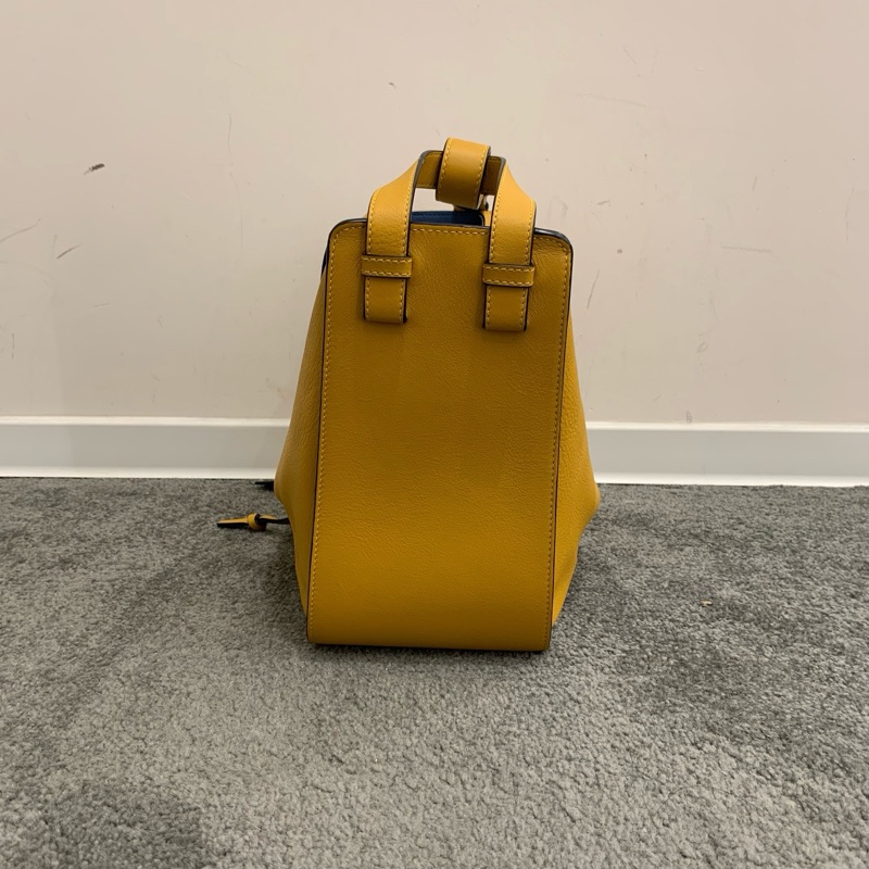 99新 LOEWE 羅意威 黃色吊床包 中號 手提單肩斜挎包 編碼18 底長28-3