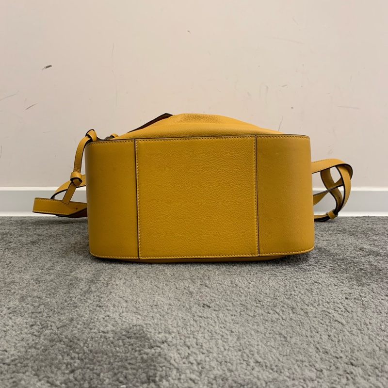 99新 LOEWE 羅意威 黃色吊床包 中號 手提單肩斜挎包 編碼18 底長28-4