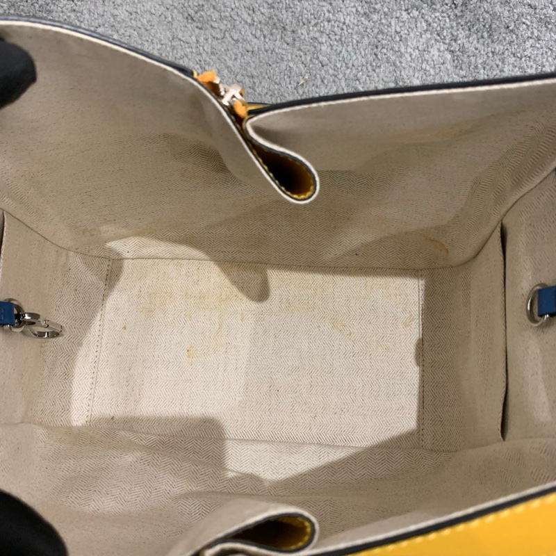 99新 LOEWE 羅意威 黃色吊床包 中號 手提單肩斜挎包 編碼18 底長28-7