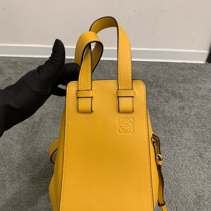 99新 LOEWE 羅意威 黃色吊床包 中號 手提單肩斜挎包 編碼18 底長28-8