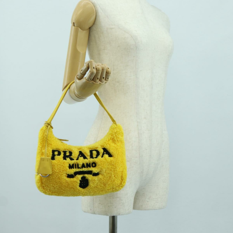 【日本直送】PRADA 手提包 Pile 黃色銀色 Auth YKZ1313M-21
